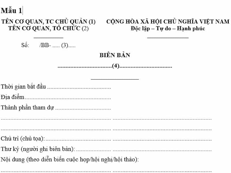 Hướng dẫn viết Biên bản chuẩn xác nhất