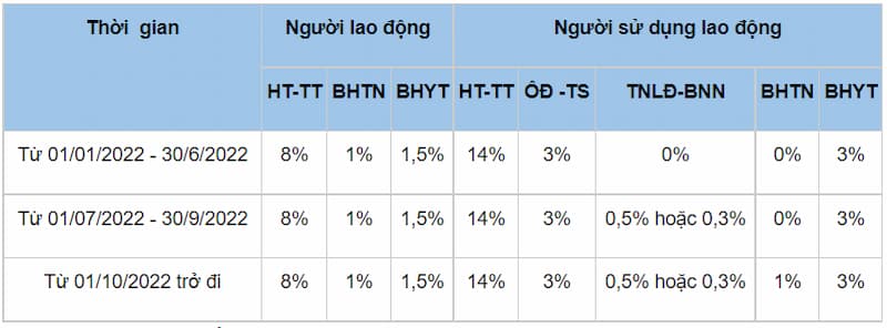 Mức đóng BHXH bắt buộc của NLĐ Việt Nam năm 2022