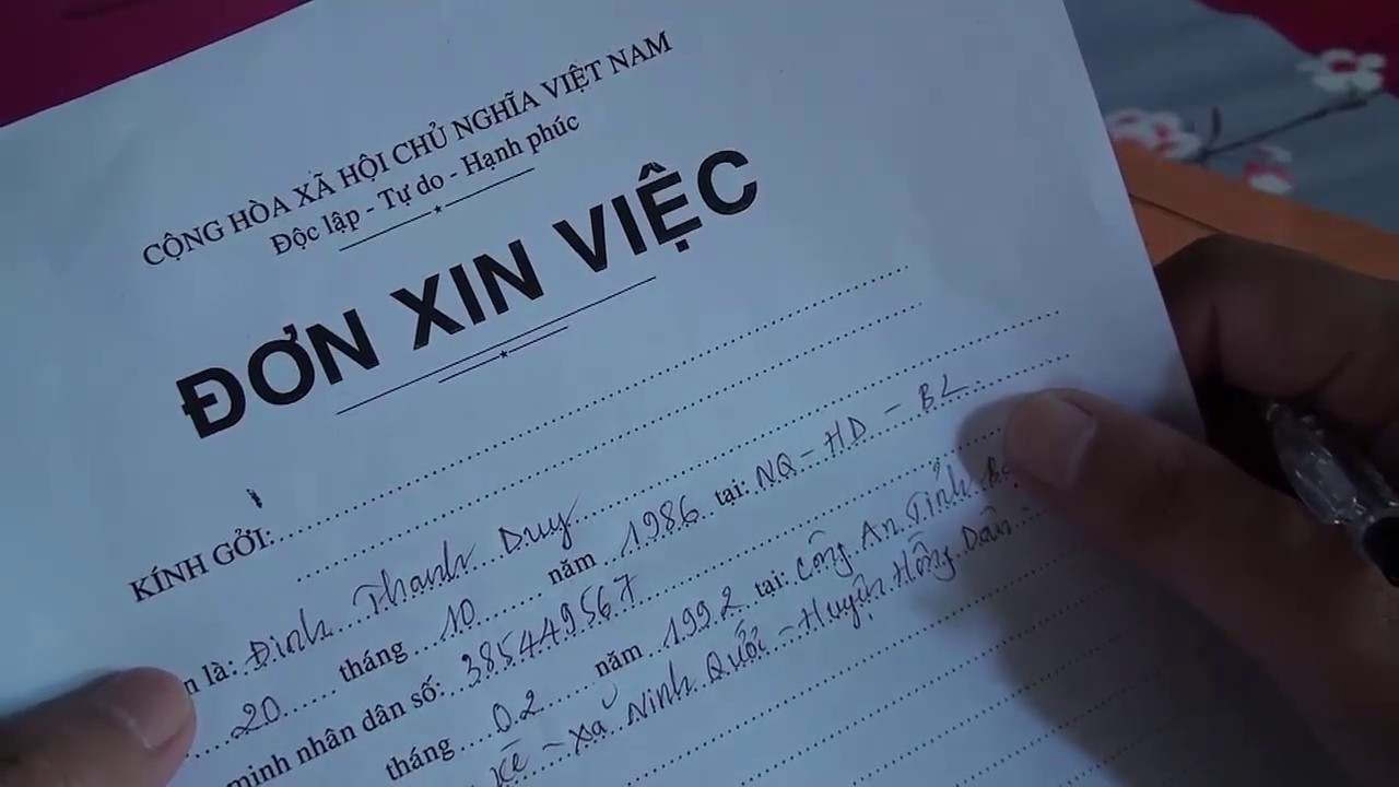 Hướng dẫn cách viết đơn xin việc