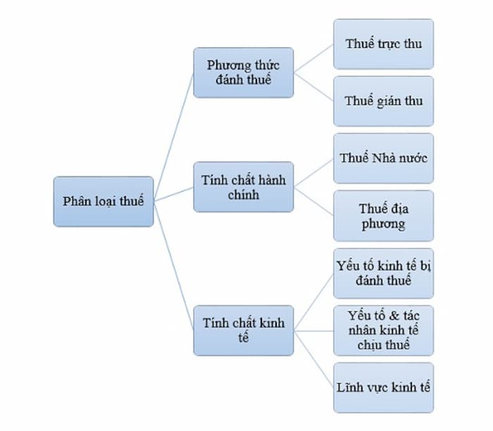 Phân loại các loại thuế hiện hành